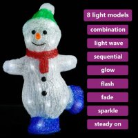 vidaXL LED-Weihnachtsfigur Schneemann Acryl Indoor und Outdoor 30 cm