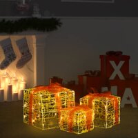 vidaXL LED-Geschenkboxen 3 Stk. Weihnachtsdekoration...