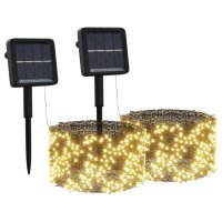 vidaXL Solar-Lichterkette 2 Stk. 2x200 LED Warmwei&szlig; Innen Au&szlig;en