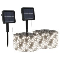 vidaXL Solar-Lichterkette 2 Stk. 2x200 LED Kaltweiß...