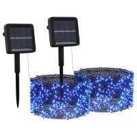 vidaXL Solar-Lichterkette 2 Stk. 2x200 LED Blau Innen...