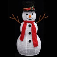 vidaXL LED-Schneemann Weihnachtsfigur Luxus-Stoff 60 cm