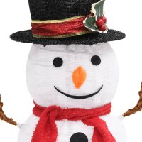 vidaXL LED-Schneemann Weihnachtsfigur Luxus-Stoff 60 cm