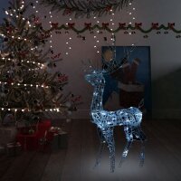vidaXL LED-Rentier Acryl Weihnachtsdeko 140 LEDs 120 cm...