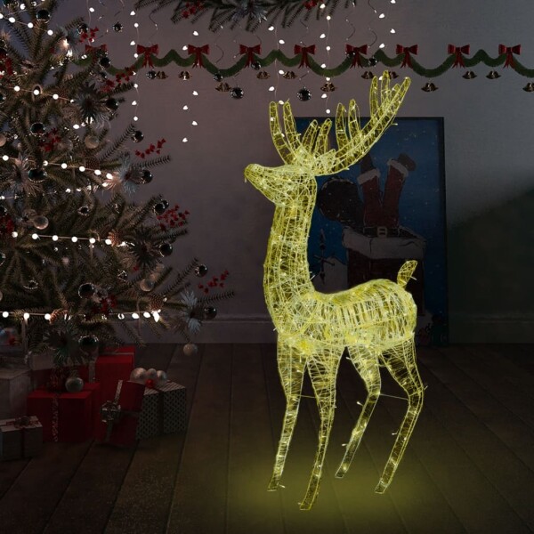 vidaXL LED-Rentier XXL Acryl Weihnachtsdeko 250 LED 180 cm Warmwei&szlig;