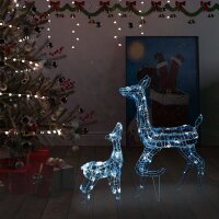 vidaXL LED-Rentier-Familie Weihnachtsdeko Acryl 160 LED...