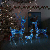 vidaXL LED-Rentier-Familie Weihnachtsdeko Acryl 300 LEDs...