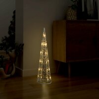 vidaXL LED-Leuchtkegel Acryl Deko Pyramide Warmwei&szlig; 60 cm