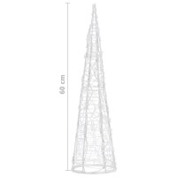 vidaXL LED-Leuchtkegel Acryl Deko Pyramide Warmwei&szlig; 60 cm