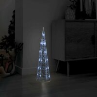 vidaXL LED-Kegel Acryl Weihnachtsdeko Pyramide Kaltwei&szlig; 60 cm