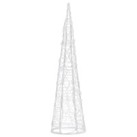 vidaXL LED-Kegel Acryl Weihnachtsdeko Pyramide Kaltwei&szlig; 60 cm