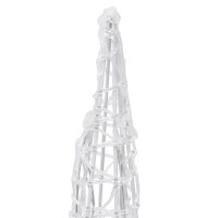 vidaXL LED-Kegel Acryl Weihnachtsdeko Pyramide Kaltwei&szlig; 60 cm