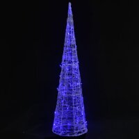 vidaXL LED-Kegel Acryl Weihnachtsdeko Pyramide Blau 90 cm