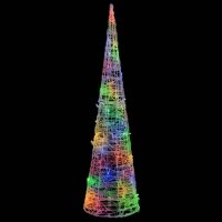 vidaXL LED-Kegel Acryl Weihnachtsdeko Pyramide Bunt 90 cm