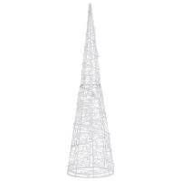 vidaXL LED-Kegel Acryl Weihnachtsdeko Pyramide Kaltwei&szlig; 120 cm