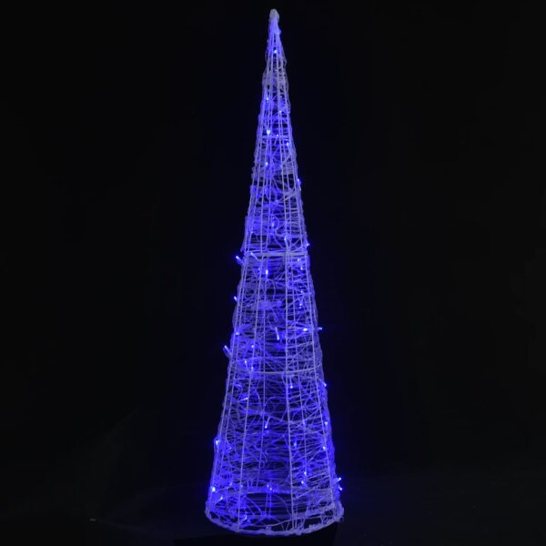 vidaXL LED-Kegel Acryl Weihnachtsdeko Pyramide Blau 120 cm