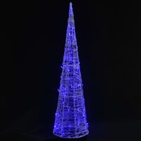 vidaXL LED-Kegel Acryl Weihnachtsdeko Pyramide Blau 120 cm