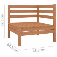 vidaXL Garten-Ecksofa Honigbraun Massivholz Kiefer