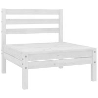 vidaXL Garten-Mittelsofa Weiß Kiefer Massivholz