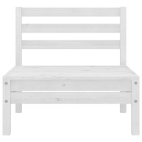 vidaXL Garten-Mittelsofa Weiß Kiefer Massivholz
