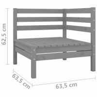 vidaXL Garten-Ecksofas 2 Stk. Grau Massivholz Kiefer