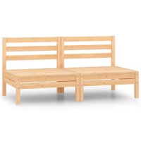 vidaXL Garten-Mittelsofas 2 Stk. Kiefer Massivholz