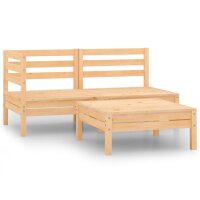 vidaXL 3-tlg. Garten-Lounge-Set Massivholz Kiefer