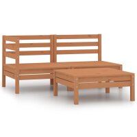 vidaXL 3-tlg. Garten-Lounge-Set Massivholz Kiefer Honigbraun