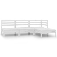 vidaXL 4-tlg. Garten-Lounge-Set Massivholz Kiefer Weiß