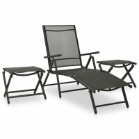 vidaXL 9-tlg. Garten-Lounge-Set Schwarz und Anthrazit