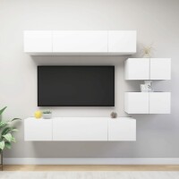 vidaXL 6-tlg. TV-Schrank-Set Wei&szlig; Holzwerkstoff