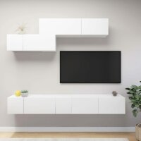 vidaXL 6-tlg. TV-Schrank-Set Wei&szlig; Holzwerkstoff