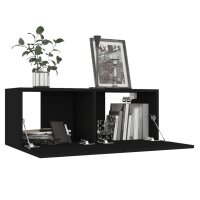 vidaXL TV-Schr&auml;nke 4 Stk. Schwarz 80x30x30 cm Holzwerkstoff