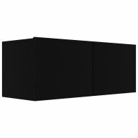 vidaXL TV-Schr&auml;nke 4 Stk. Schwarz 80x30x30 cm Holzwerkstoff