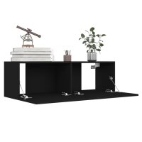 vidaXL TV-Schr&auml;nke 4 Stk. Schwarz 100x30x30 cm Holzwerkstoff