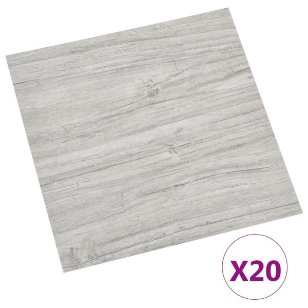 vidaXL PVC-Fliesen Selbstklebend 20 Stk. 1,86 m² Hellgrau