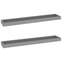 vidaXL Loggia Wandregale 2 Stk. Grau 80x15x4 cm MDF