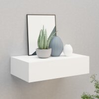 vidaXL Wand-Schubladenregal Weiß 40x23,5x10 cm MDF