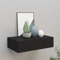 vidaXL Wand-Schubladenregal Schwarz 40x23,5x10 cm MDF