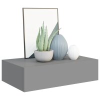 vidaXL Wand-Schubladenregal Grau 40x23,5x10 cm MDF