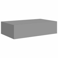 vidaXL Wand-Schubladenregale 2 Stk. Grau 40x23,5x10 cm MDF