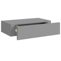 vidaXL Wand-Schubladenregale 2 Stk. Grau 40x23,5x10 cm MDF