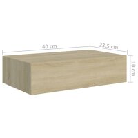 vidaXL Wand-Schubladenregal Eichenoptik 40x23,5x10 cm MDF