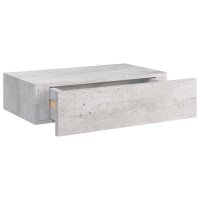 vidaXL Wand-Schubladenregale 2 Stk. Betongrau 40x23,5x10 cm MDF