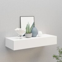 vidaXL Wand-Schubladenregal Weiß 60x23,5x10 cm MDF