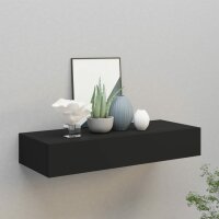 vidaXL Wand-Schubladenregal Schwarz 60x23,5x10 cm MDF