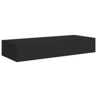 vidaXL Wand-Schubladenregal Schwarz 60x23,5x10 cm MDF