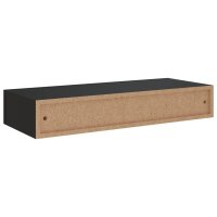 vidaXL Wand-Schubladenregal Schwarz 60x23,5x10 cm MDF