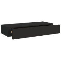 vidaXL Wand-Schubladenregal Schwarz 60x23,5x10 cm MDF