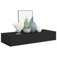 vidaXL Wand-Schubladenregale 2 Stk. Schwarz 60x23,5x10 cm MDF